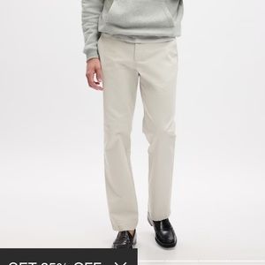 Men’s tan/cream “sandstone” dress pants. Gap - modern khakis in straight fit